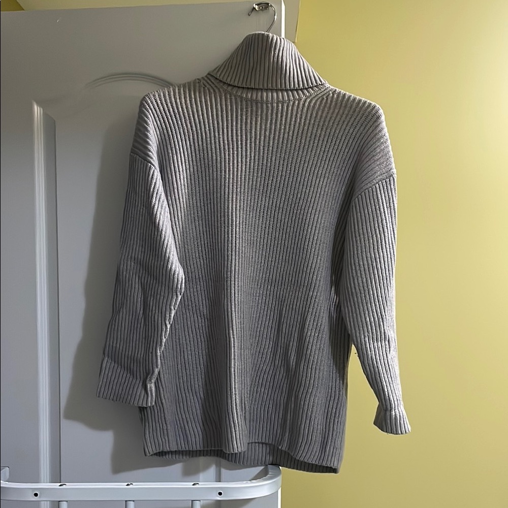 Gray Ribbed Women's Sweater